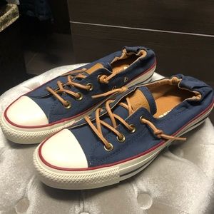 Converse “shoreline” sneakers, blue canvas, size 8
